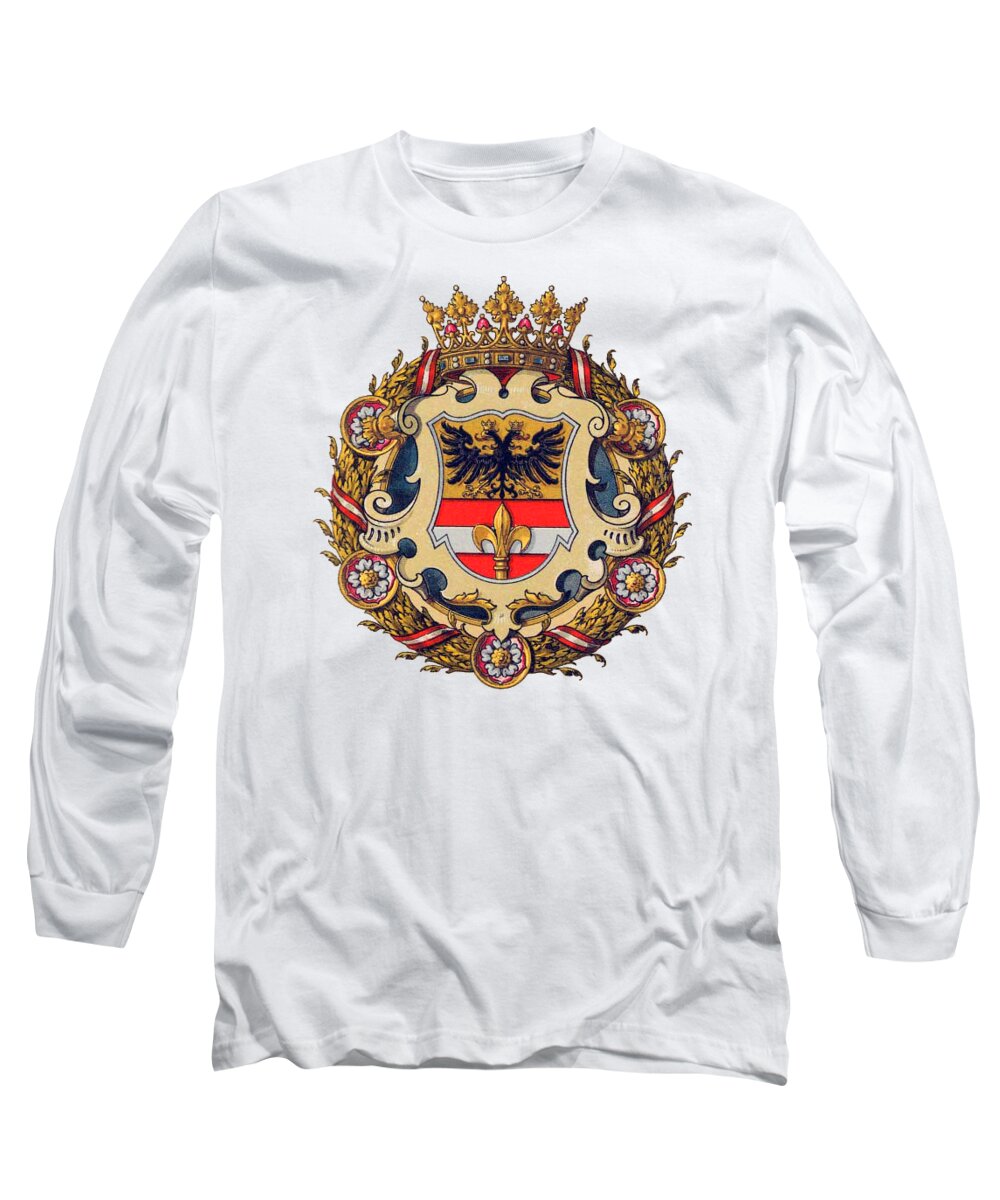 Triest Long Sleeve T-Shirt featuring the drawing Coat of Arms of Triest by Helga Novelli