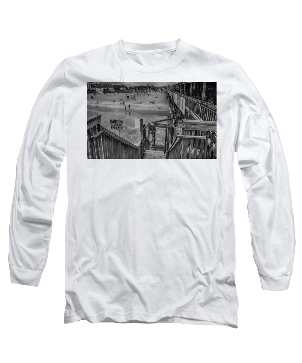 Cocoa Beach Pier Long Sleeve T-Shirt featuring the photograph Cocoa Beach Pier by Pat Cook