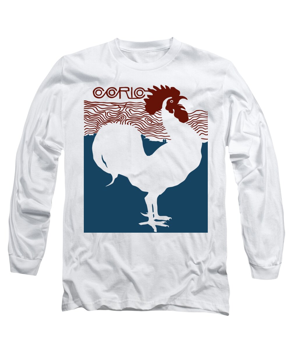 Cocorico Long Sleeve T-Shirt featuring the digital art Cocorico by Heidi De Leeuw