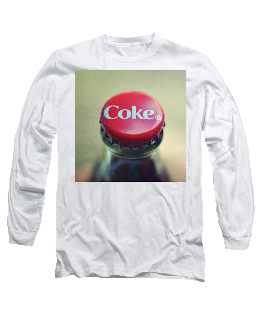 Coke Bottle Cap Square Long Sleeve T-Shirt featuring the photograph Coke Bottle Cap Square by Terry DeLuco