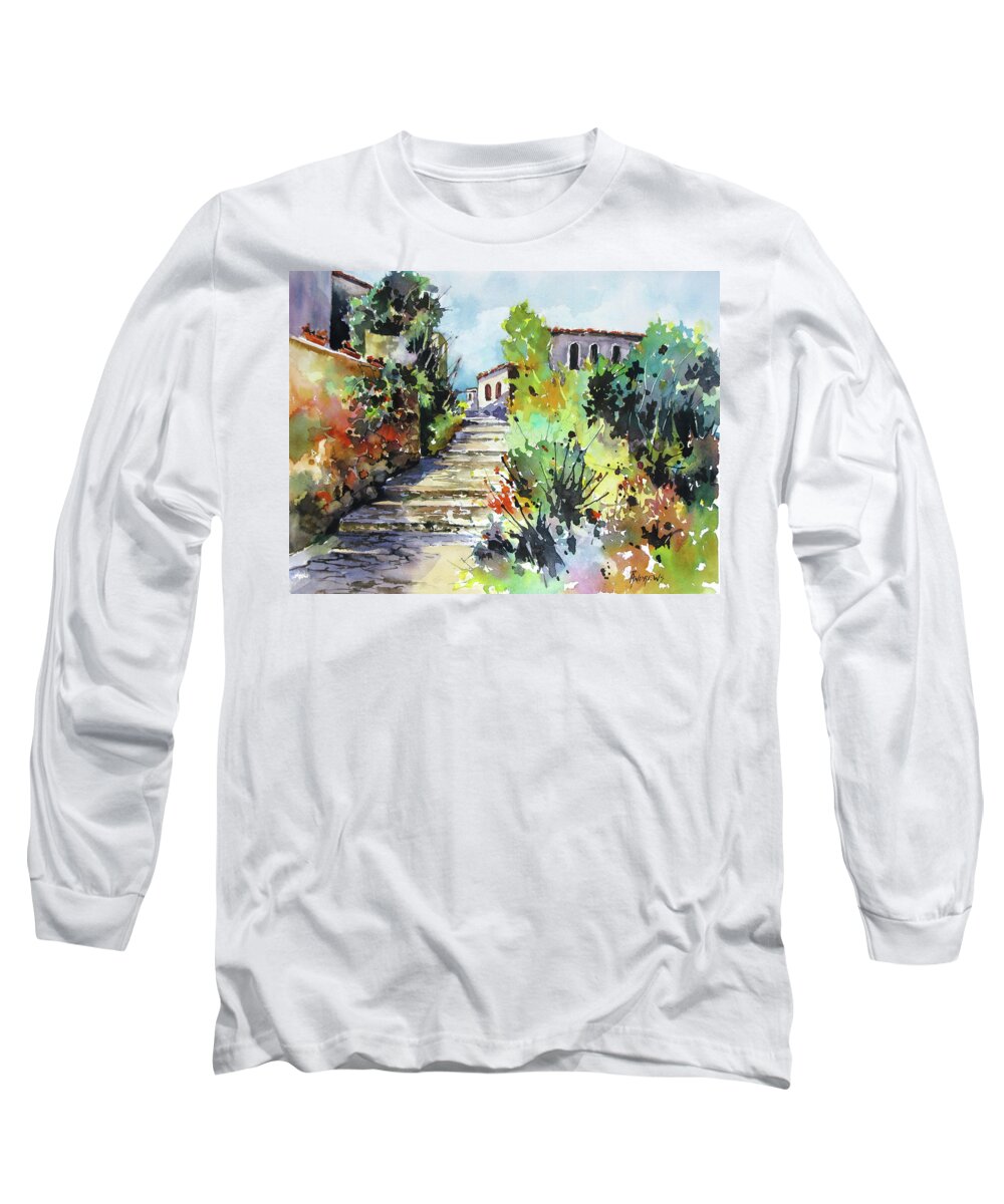 Spain Long Sleeve T-Shirt featuring the painting Colors of Spain by Rae Andrews