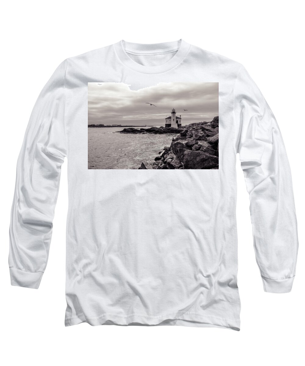 Landscapes Long Sleeve T-Shirt featuring the photograph Coquille Lighthouse Oregon by Steven Clark