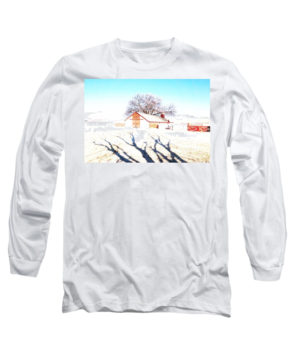 Ranch Long Sleeve T-Shirt featuring the photograph Cottonwood Ranch, Kansas by Merle Grenz