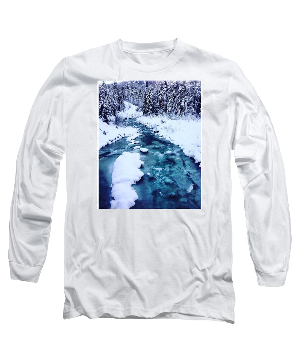 Mountains Long Sleeve T-Shirt featuring the photograph Frozen Creek by Outdoor Explorers