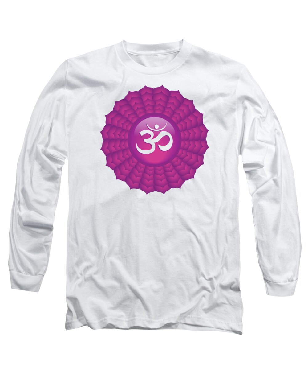 Chakra Long Sleeve T-Shirt featuring the digital art Crown Chakra by Serena King