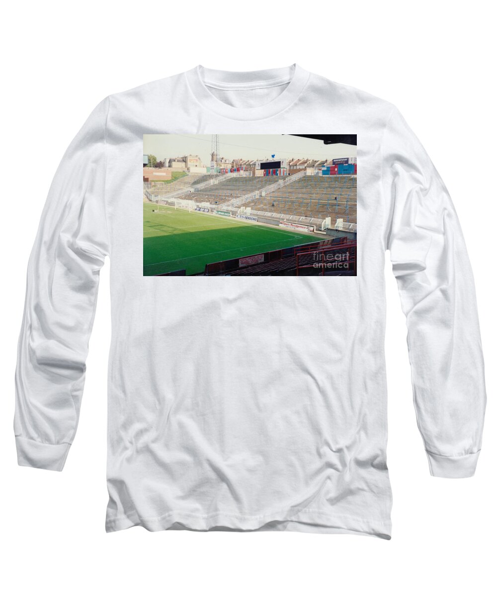 Crystal Palace Long Sleeve T-Shirt featuring the photograph Crystal Palace - Selhurst Park - South Stand Holmesdale Road 1 - September 1992 by Legendary Football Grounds