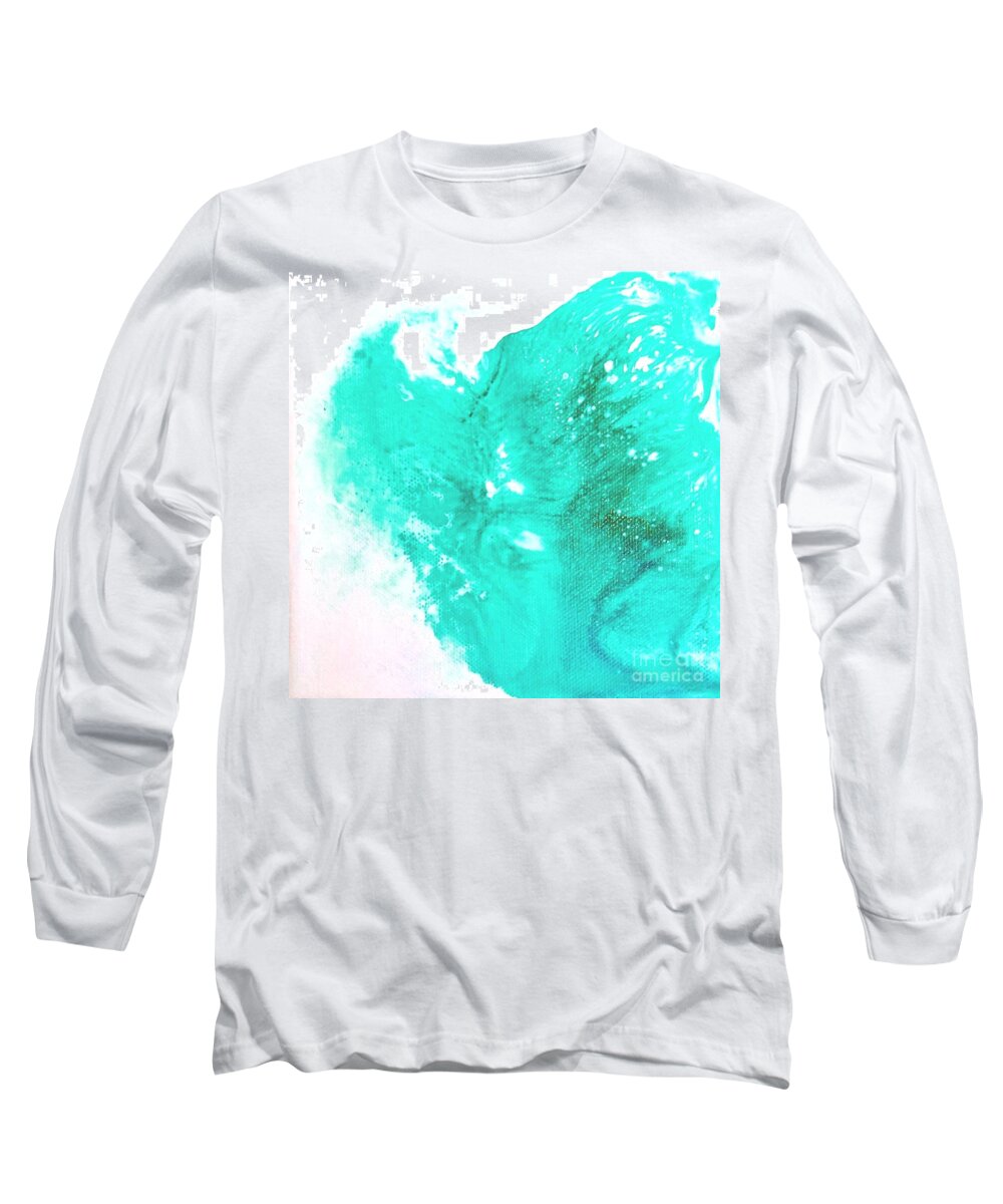 Wave Long Sleeve T-Shirt featuring the painting Crystal wave9 by Kumiko Mayer