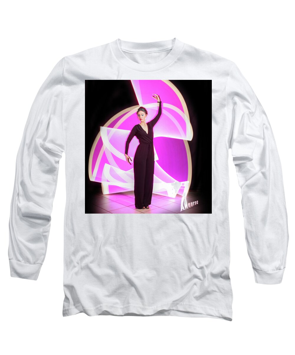 Lightpainting Long Sleeve T-Shirt featuring the photograph Curves by Andrew Nourse