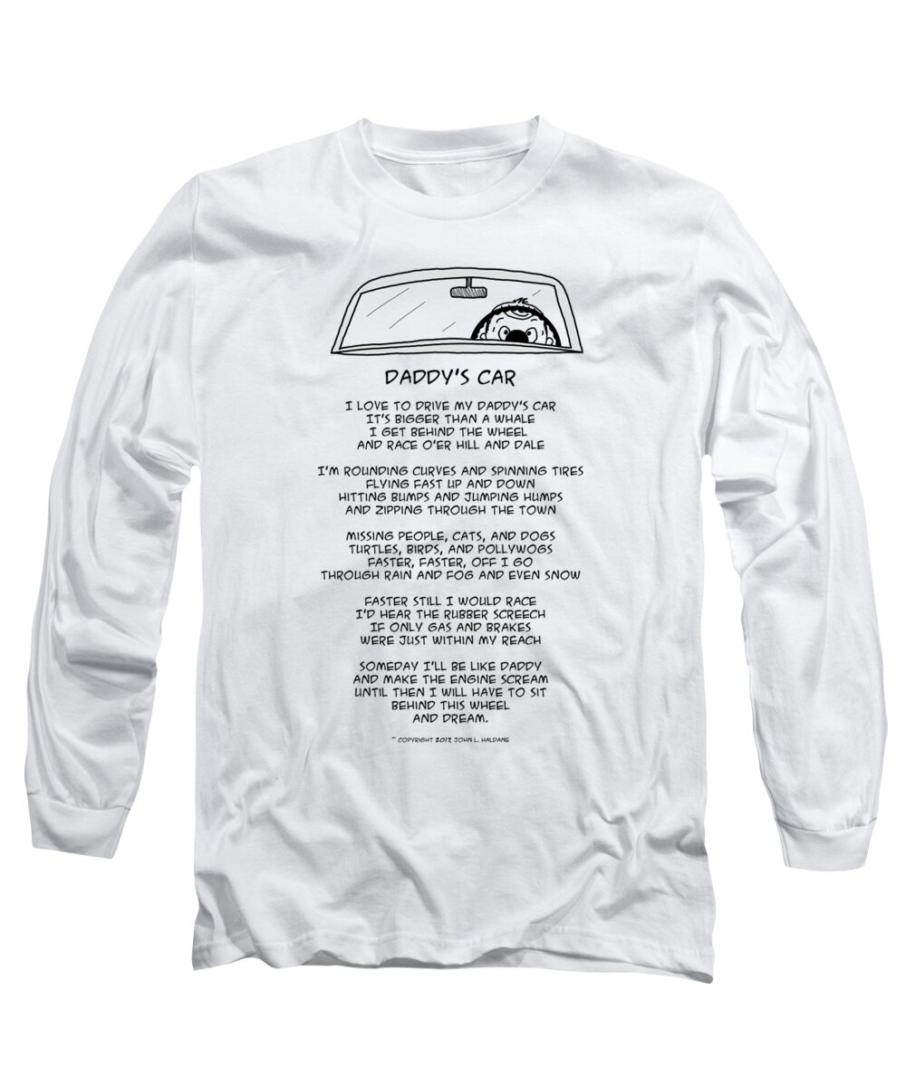 Dad Long Sleeve T-Shirt featuring the drawing Daddys Car by John Haldane