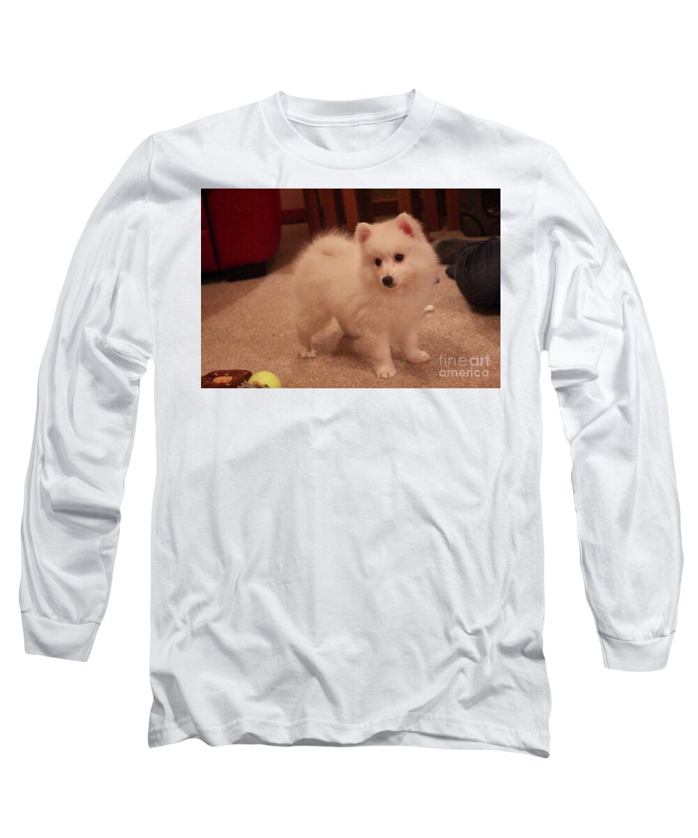 Dog Long Sleeve T-Shirt featuring the photograph Daisy - Japanese Spitz by David Grant