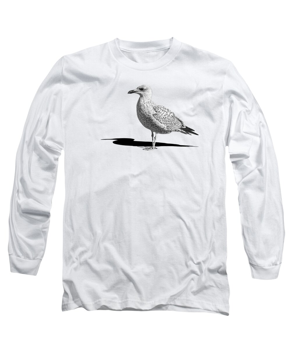 Coastal Scene Long Sleeve T-Shirt featuring the photograph Daydreaming in Black and White by Gill Billington