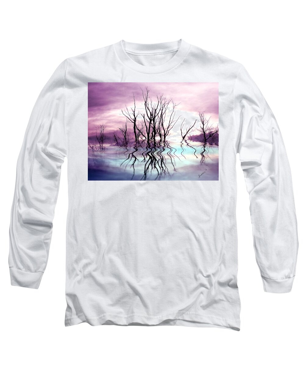  Photo Artwork Long Sleeve T-Shirt featuring the photograph Dead Trees colored version by Susan Kinney