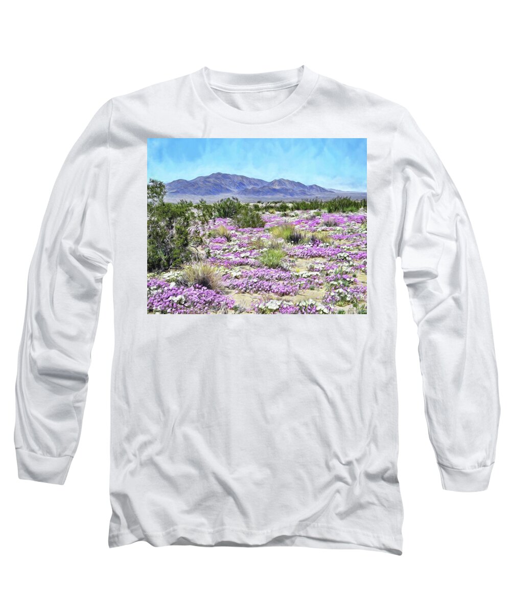 Mojave Long Sleeve T-Shirt featuring the painting Desert California, Nbr 2A by Will Barger