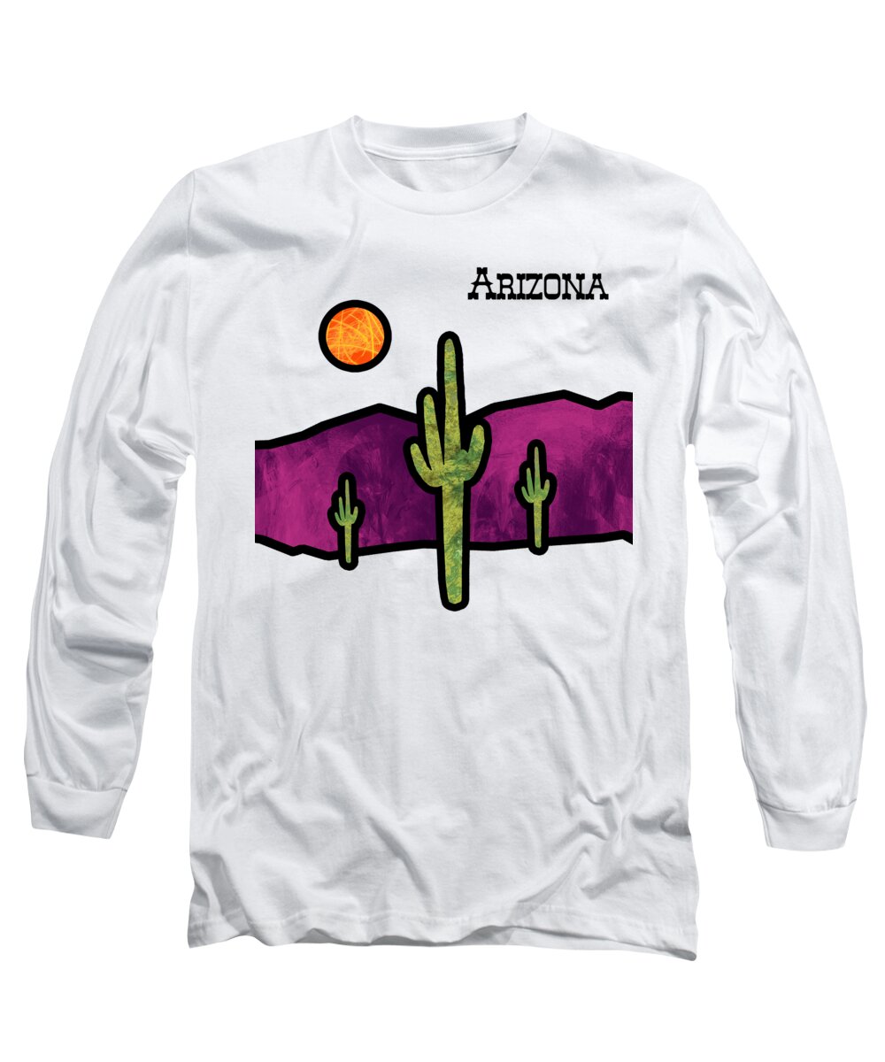 Desert Stained Glass Long Sleeve T-Shirt featuring the painting Desert Stained Glass by Two Hivelys