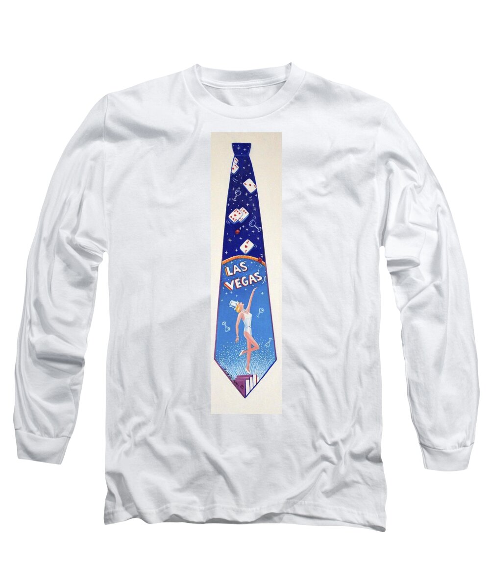 Las Vegas  Tie Long Sleeve T-Shirt featuring the painting Detail Las Vegas by Tracy Dennison