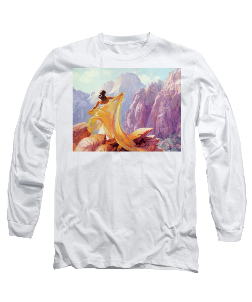 Southwest Long Sleeve T-Shirt featuring the painting Dreamcatcher by Steve Henderson