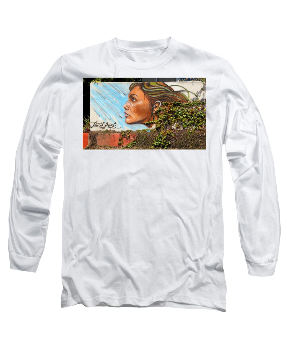 Droplets In Face Long Sleeve T-Shirt featuring the photograph Droplets In Face by Viktor Savchenko
