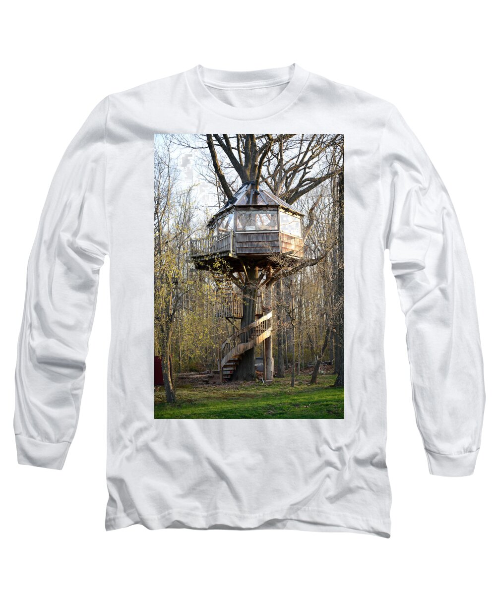 Treehouse Long Sleeve T-Shirt featuring the photograph Early Spring with Pear Tree Blossoms by John Napoli
