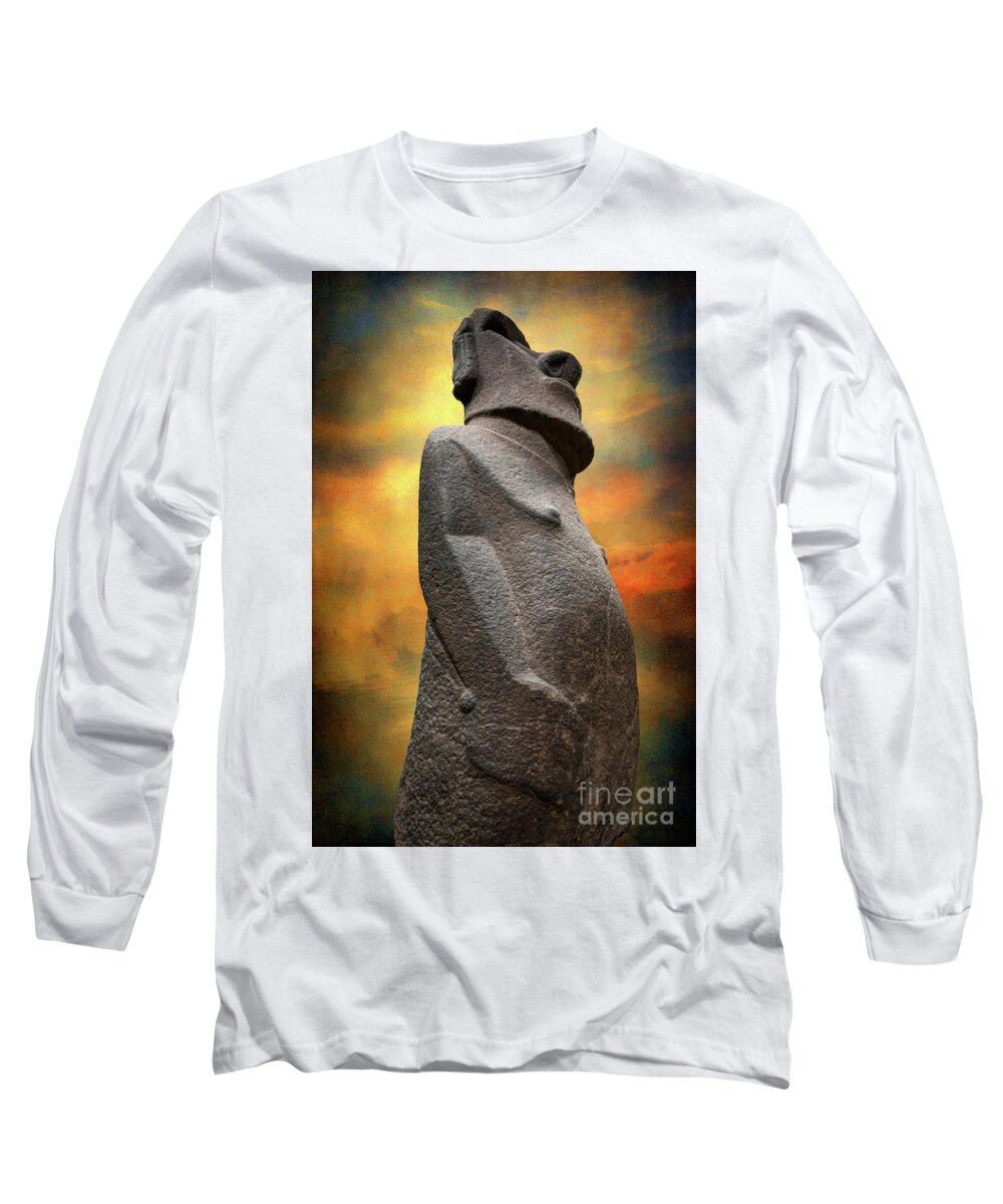 Easter Island Long Sleeve T-Shirt featuring the photograph Easter Island Moai by Adrian Evans