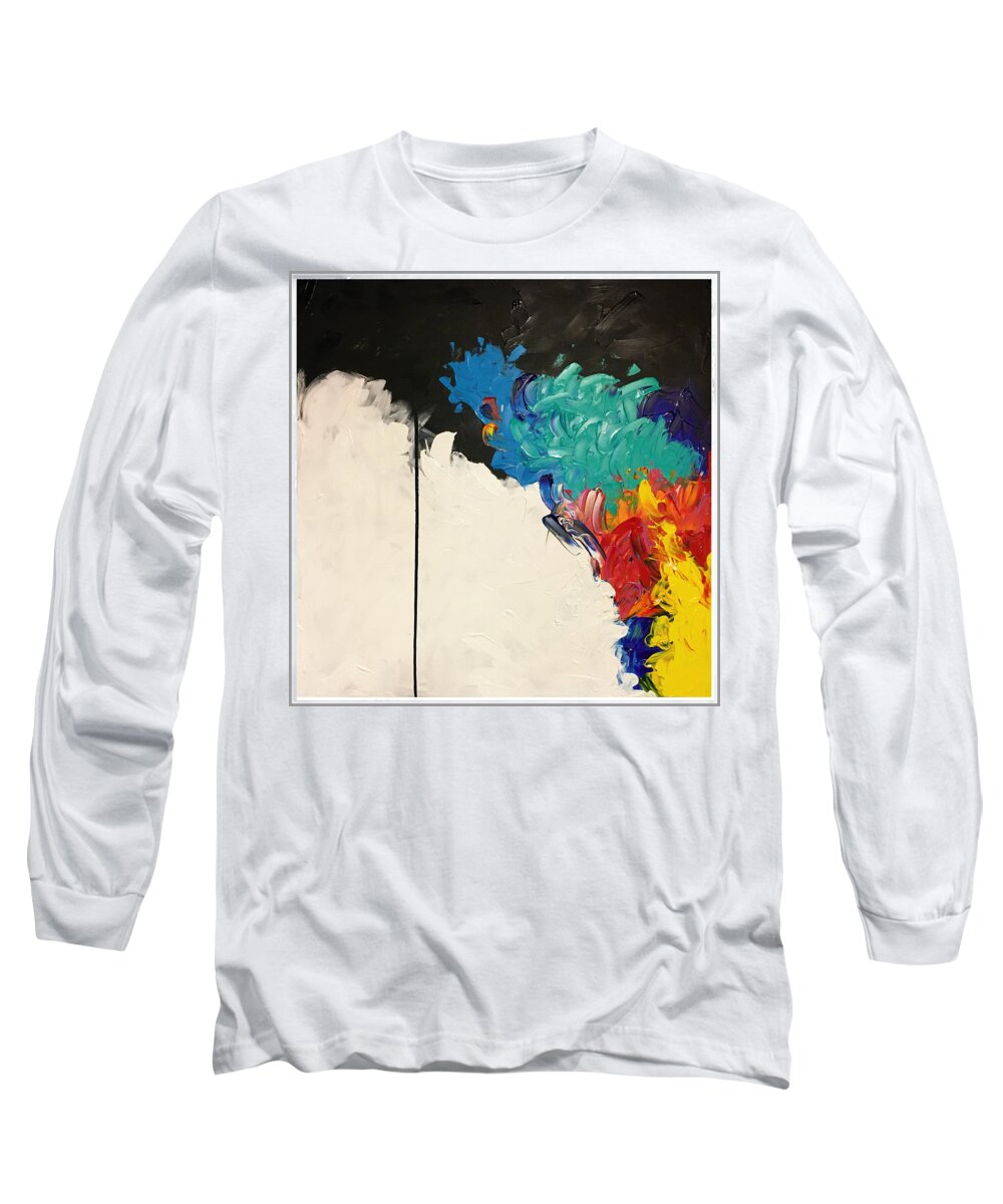 Abstract Long Sleeve T-Shirt featuring the painting Edge of Always by Mac Worthington