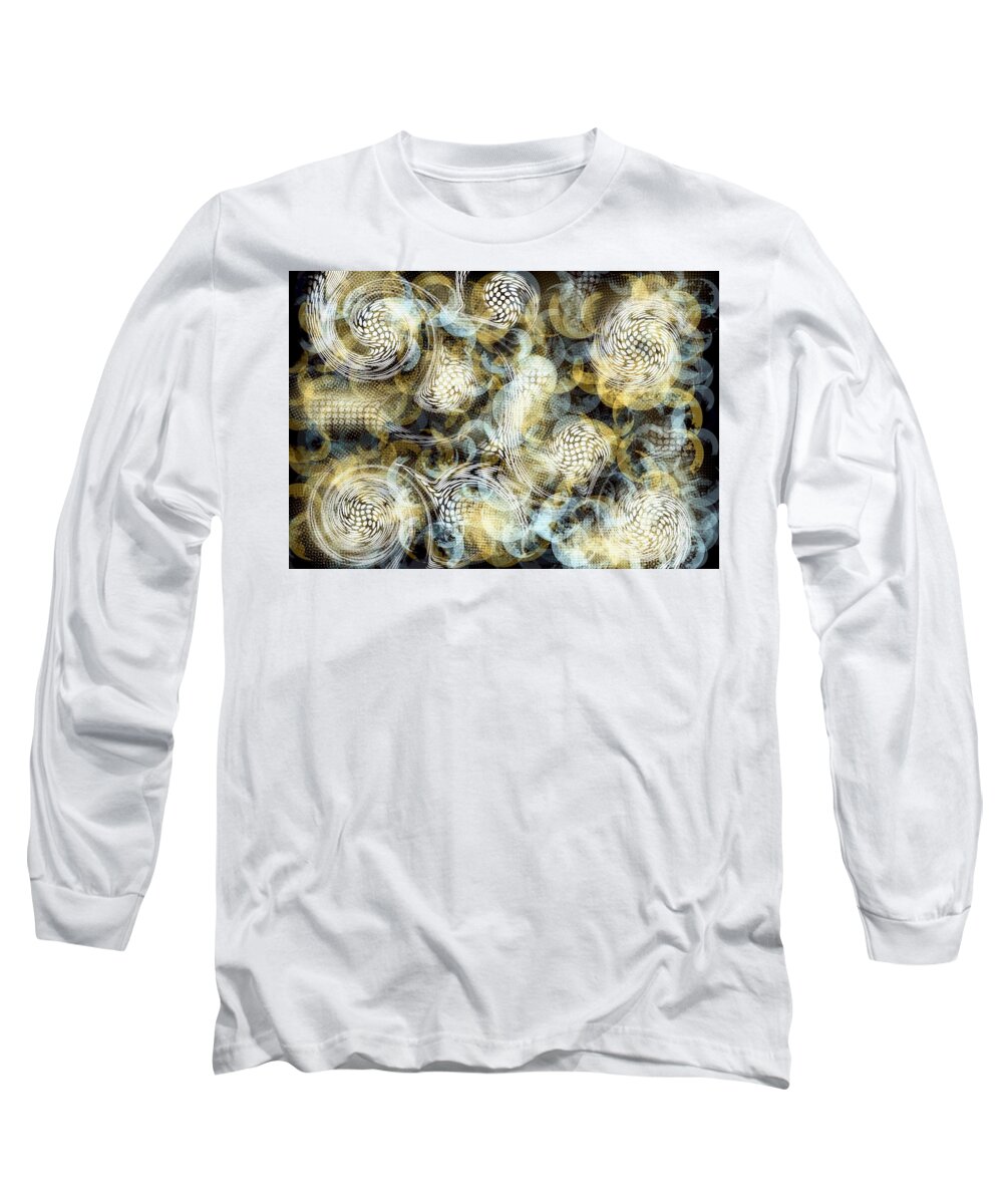 Thermochromic Long Sleeve T-Shirt featuring the digital art Electronic Textile-Abstract Pattern Art by Laurie's Intuitive