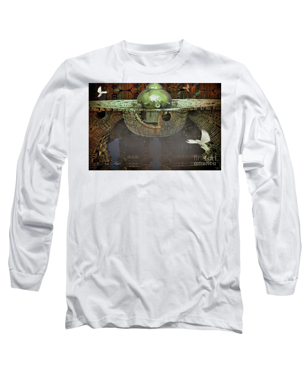 Fractal Long Sleeve T-Shirt featuring the digital art Engine Room Fractal by Melissa Messick