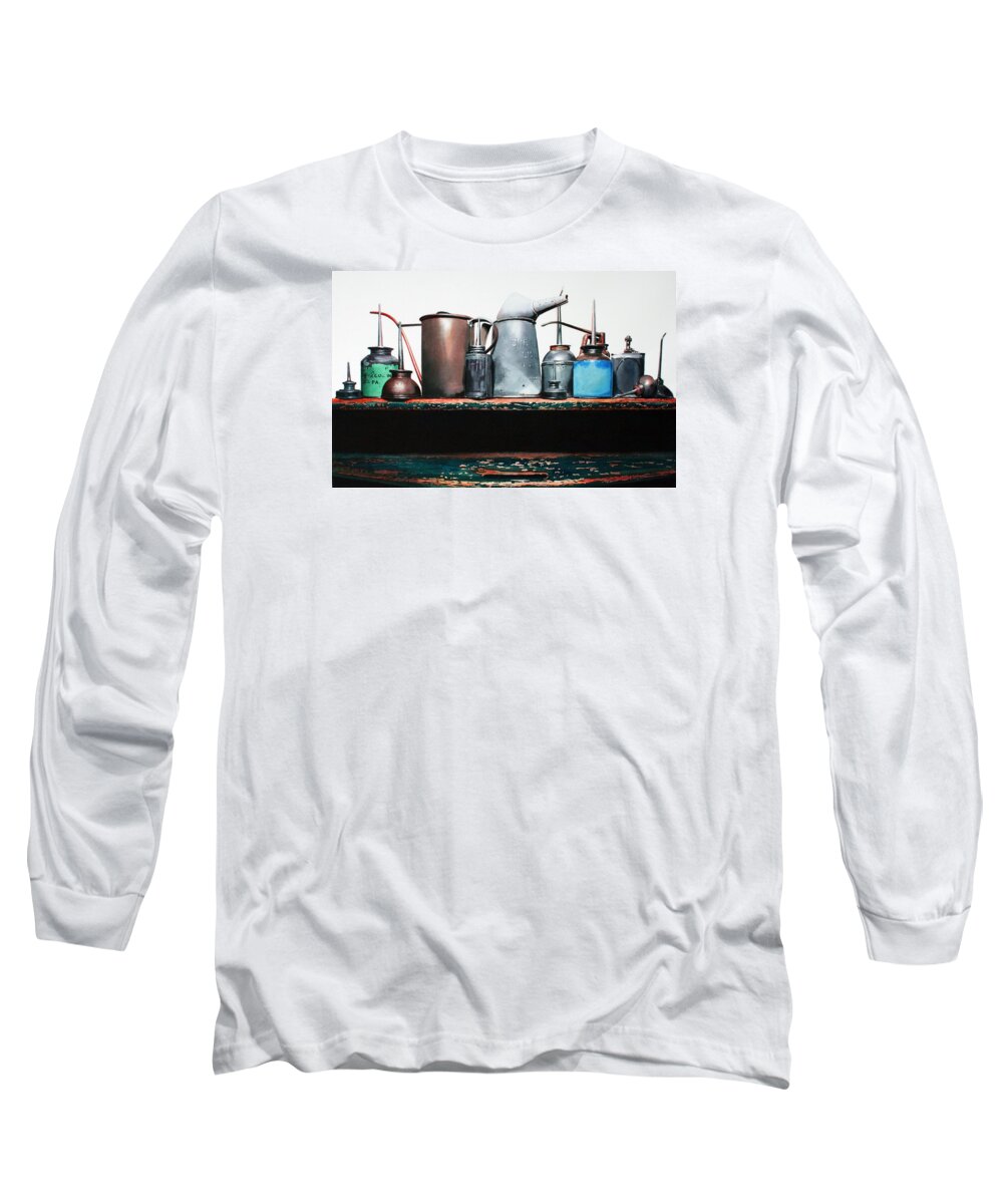 Vintage Long Sleeve T-Shirt featuring the painting Essential Oils by Denny Bond