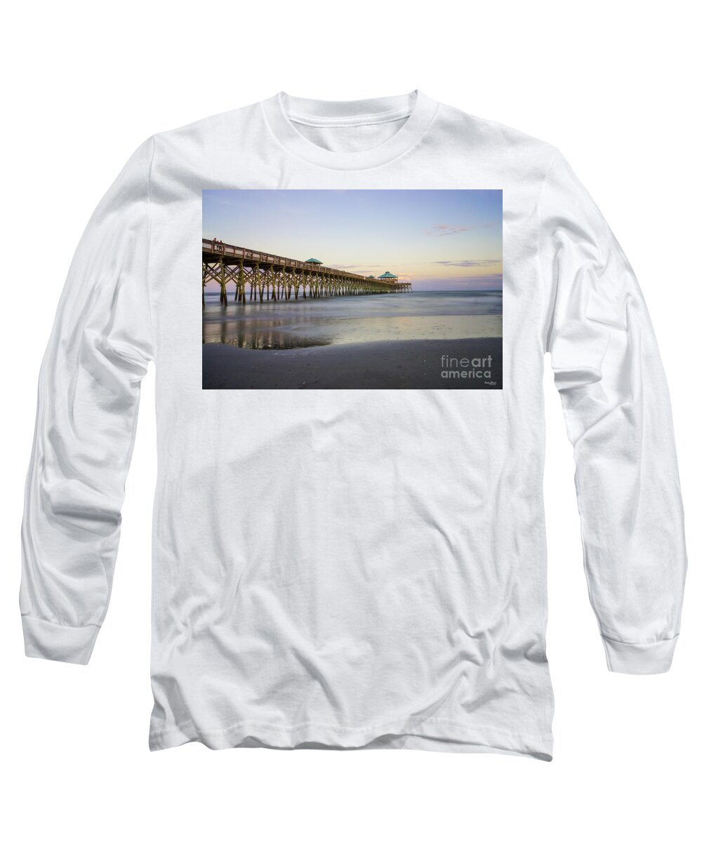 Folly Beach Long Sleeve T-Shirt featuring the photograph Evening Peace On Folly Beach by Jennifer White
