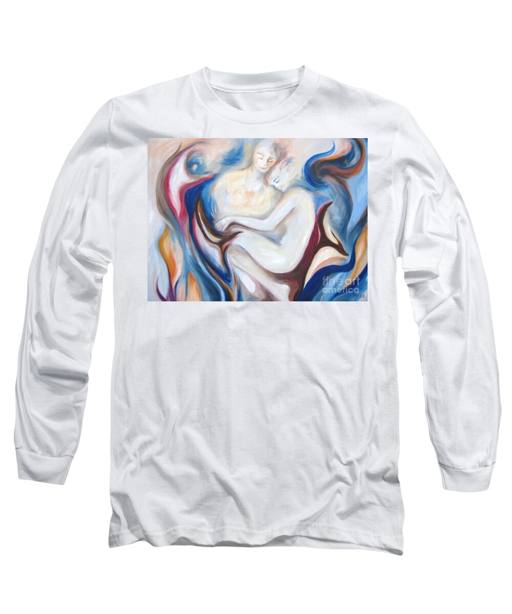 Embrace Long Sleeve T-Shirt featuring the painting Faded by Marat Essex