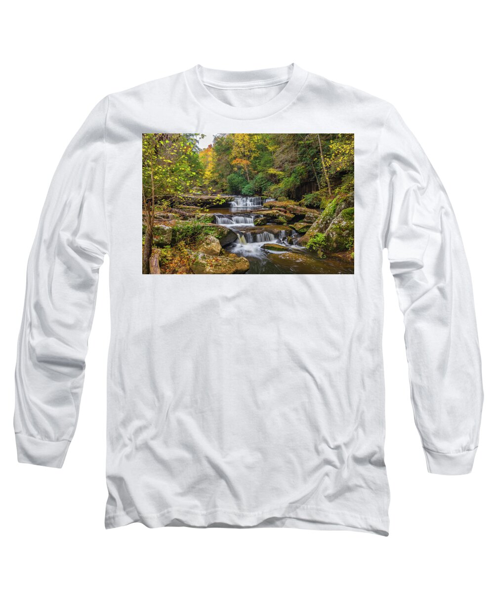 2017-10-29 Long Sleeve T-Shirt featuring the photograph Fall at Bark Camp creek by Ulrich Burkhalter