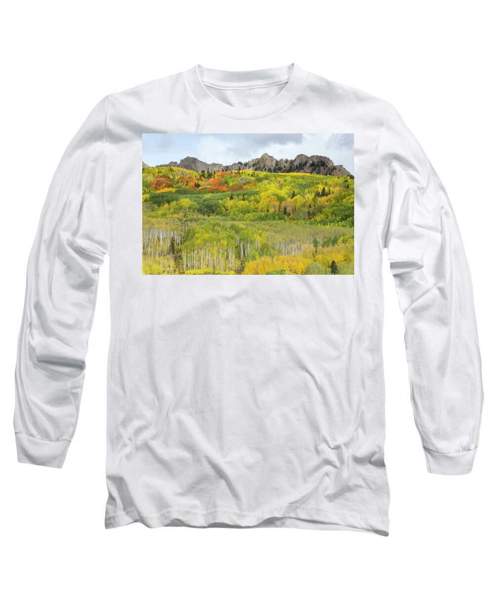 Kebler Pass Long Sleeve T-Shirt featuring the photograph Fall Magic by Nancy Dunivin