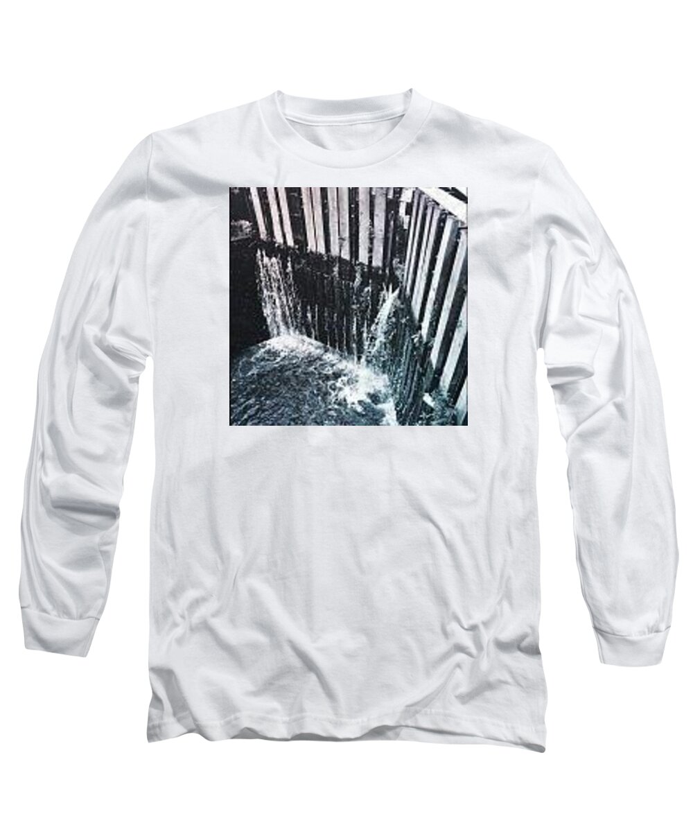 River Long Sleeve T-Shirt featuring the photograph Falling Water by Trystan Oldfield