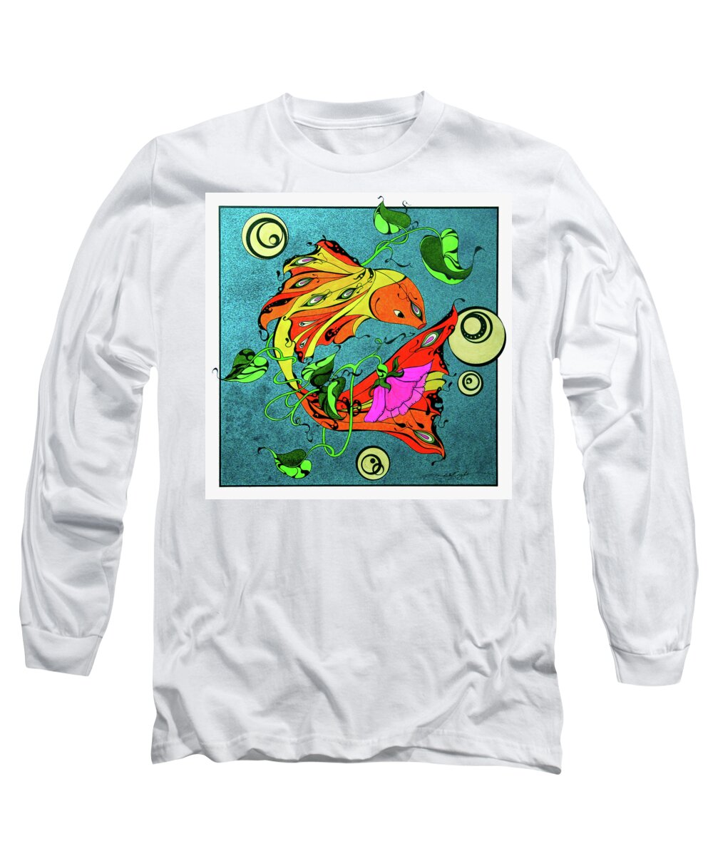 Fish Long Sleeve T-Shirt featuring the drawing Fantasy Fish by Michele Sleight