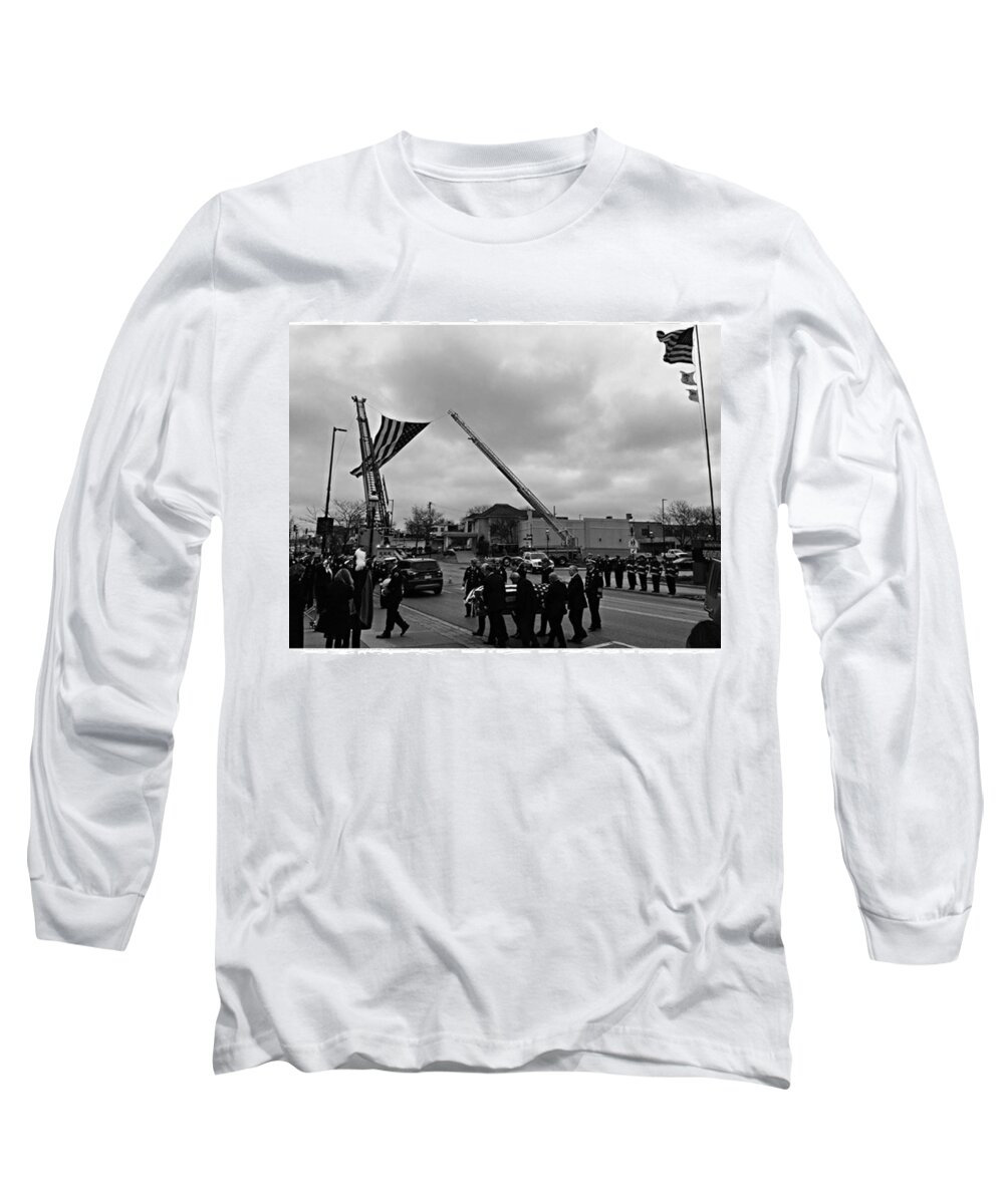 Frank J Casella Long Sleeve T-Shirt featuring the photograph Fireman's Prayer by Frank J Casella