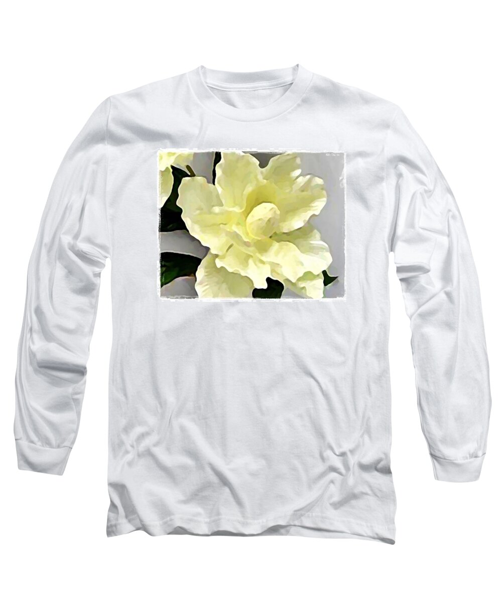 White Long Sleeve T-Shirt featuring the digital art Floral Series I by Terry Mulligan