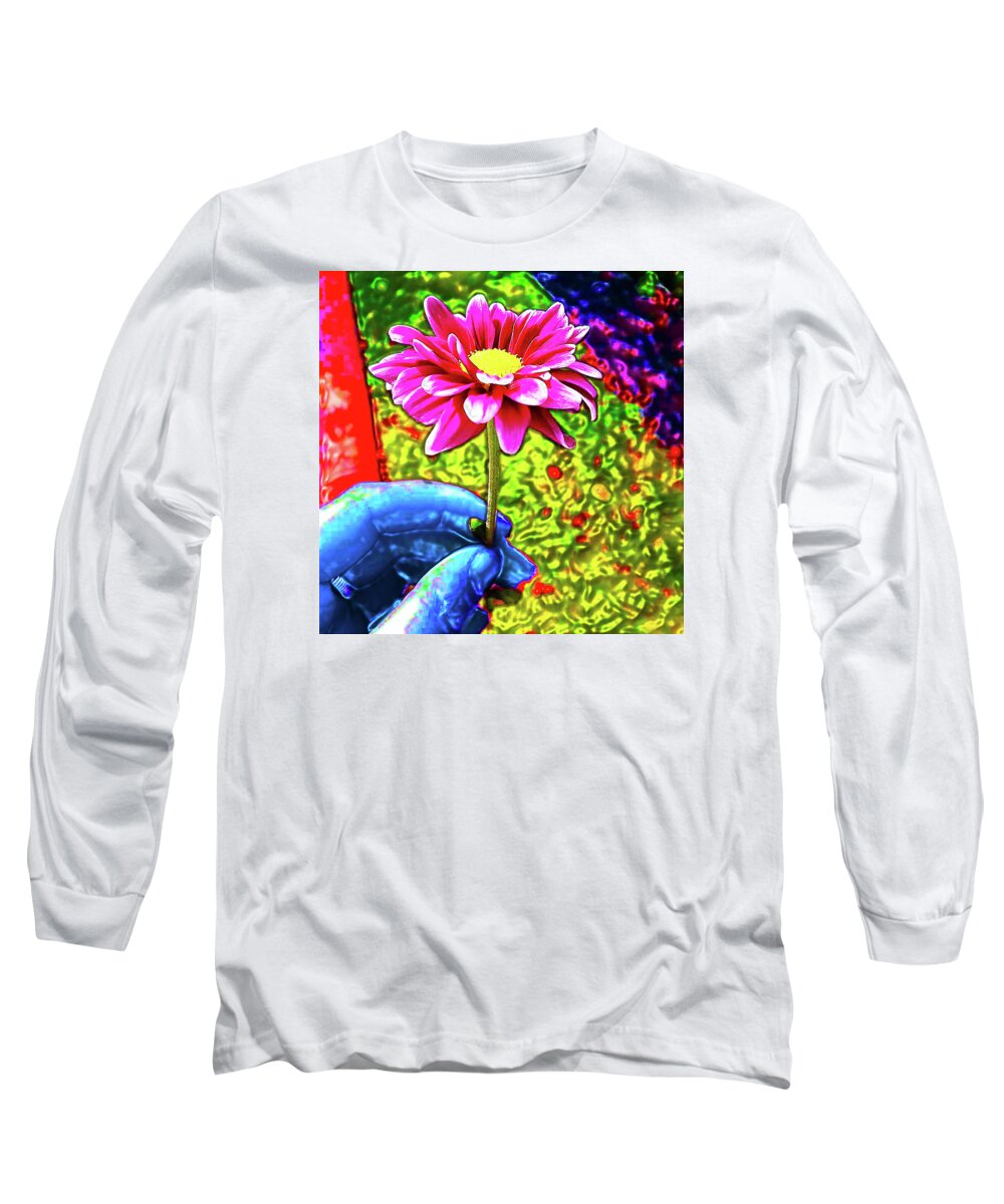 Flower Long Sleeve T-Shirt featuring the digital art Flower 3 by Meghan Elizabeth