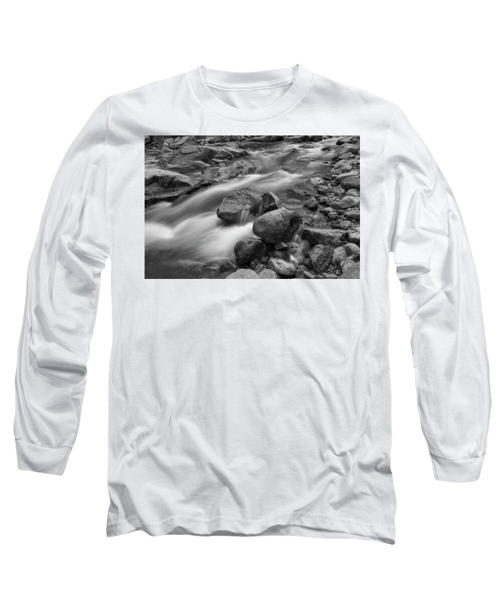Black White Art Long Sleeve T-Shirt featuring the photograph Flowing Rocks by James BO Insogna