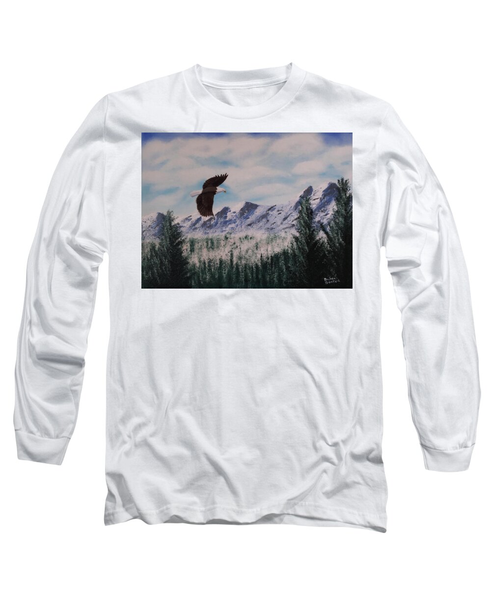 Eagle Long Sleeve T-Shirt featuring the painting Fly Like An Eagle by Brenda Bonfield
