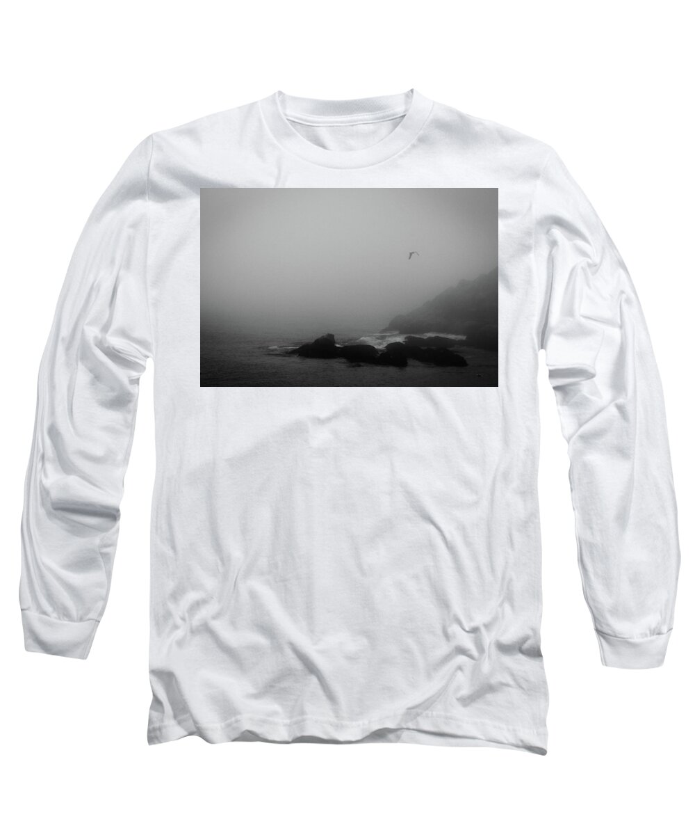 Maine Long Sleeve T-Shirt featuring the photograph Foggy Maine Coast by Barry Wills