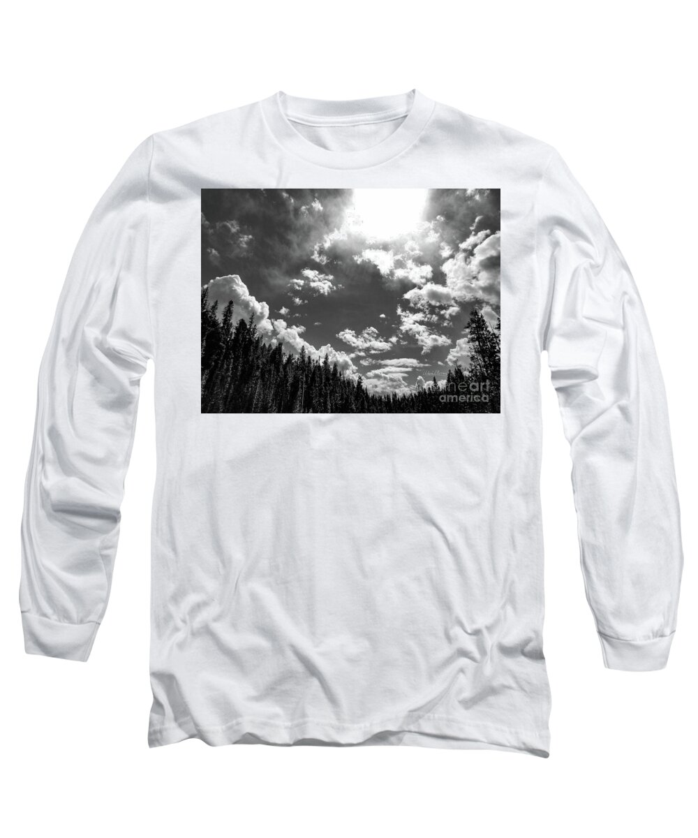 Landscape Long Sleeve T-Shirt featuring the photograph A New Day, Black and White by Adam Morsa