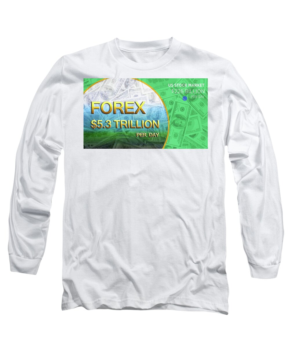 Forex Long Sleeve T-Shirt featuring the digital art Forex 1a by Walter Herrit