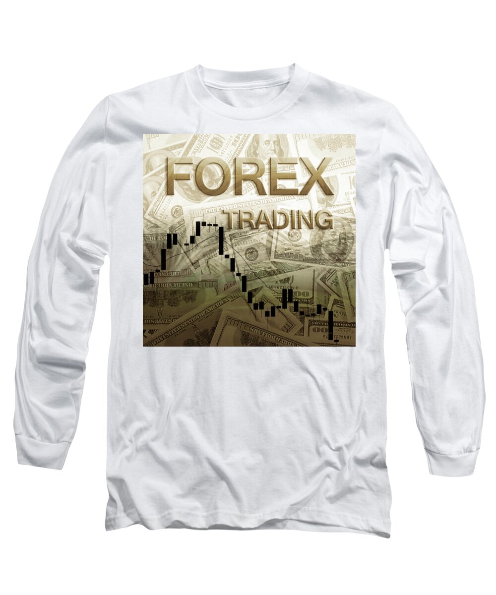 Sepia Long Sleeve T-Shirt featuring the photograph Forex Trading Sepia,Tone 1c by Walter Herrit
