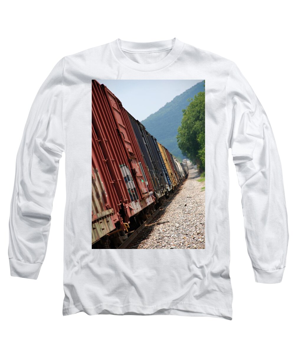 Train Long Sleeve T-Shirt featuring the photograph Freight Train by Kenny Glover