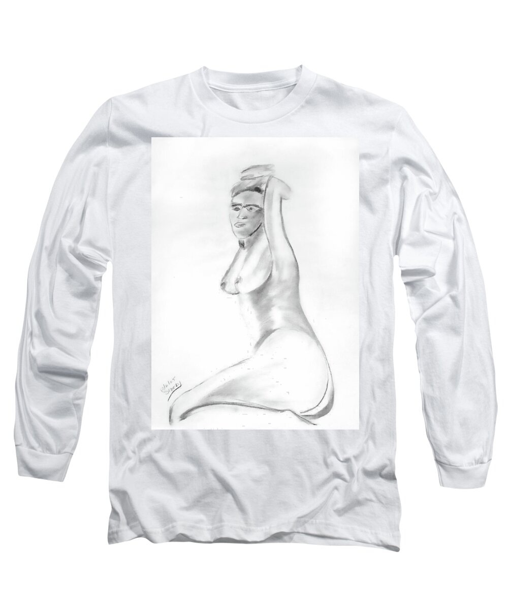 Female Long Sleeve T-Shirt featuring the painting Frida by Donna Blackhall
