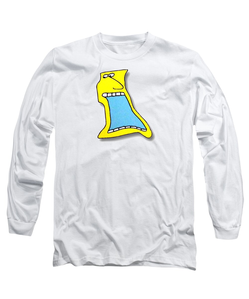 Paintings Long Sleeve T-Shirt featuring the drawing FU_Party People - Peep 137 by Dar Freeland