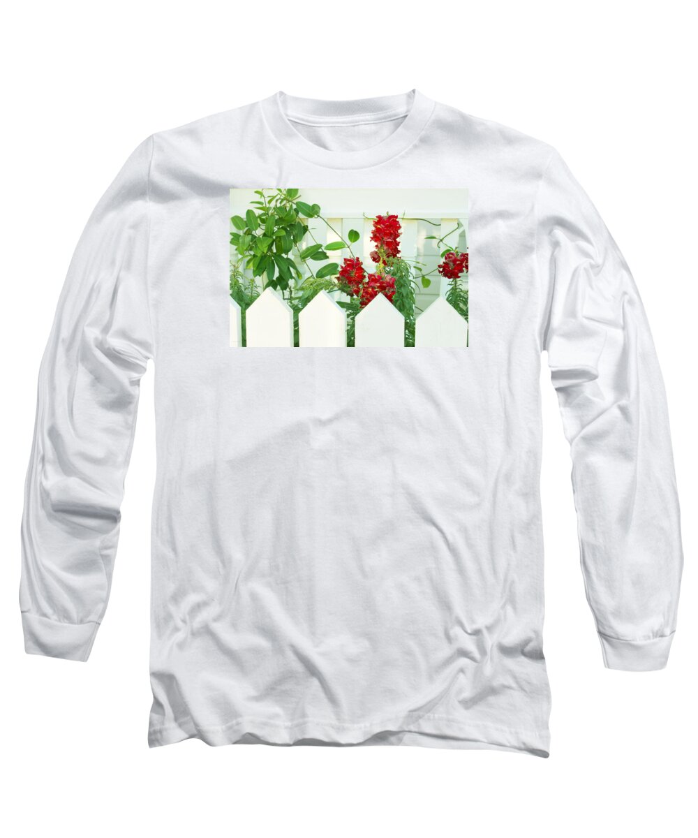 Susan Vineyard Long Sleeve T-Shirt featuring the photograph Garden Fence - Key West by Susan Vineyard