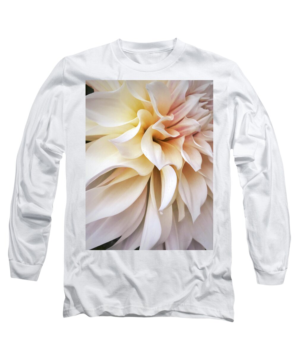 Cafe Au Lait Long Sleeve T-Shirt featuring the photograph Garden Dahlia Queen by Jill Love