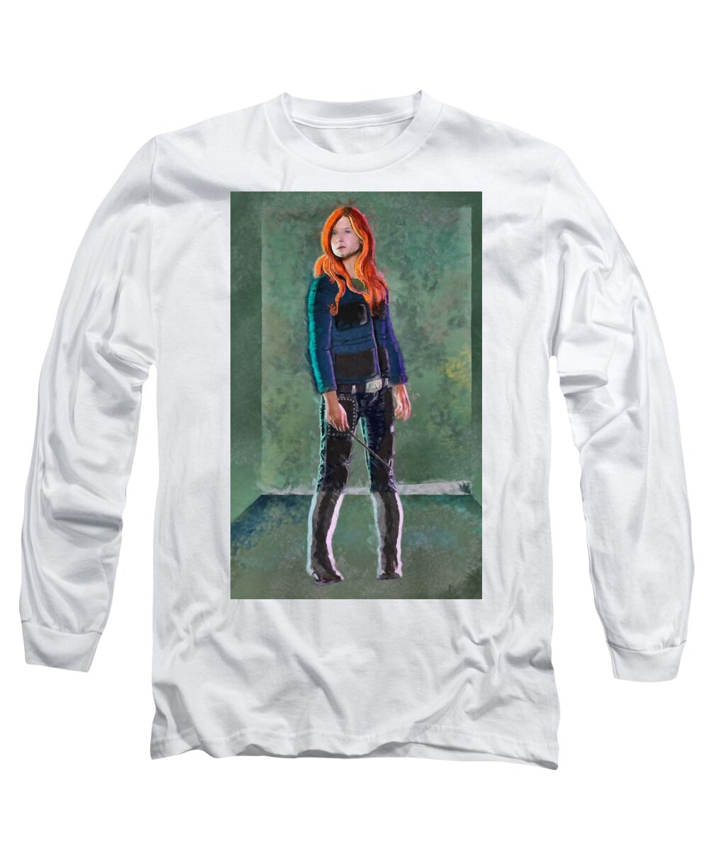 Ginny Weasley Long Sleeve T-Shirt featuring the digital art Ginny Weasley by Caito Junqueira