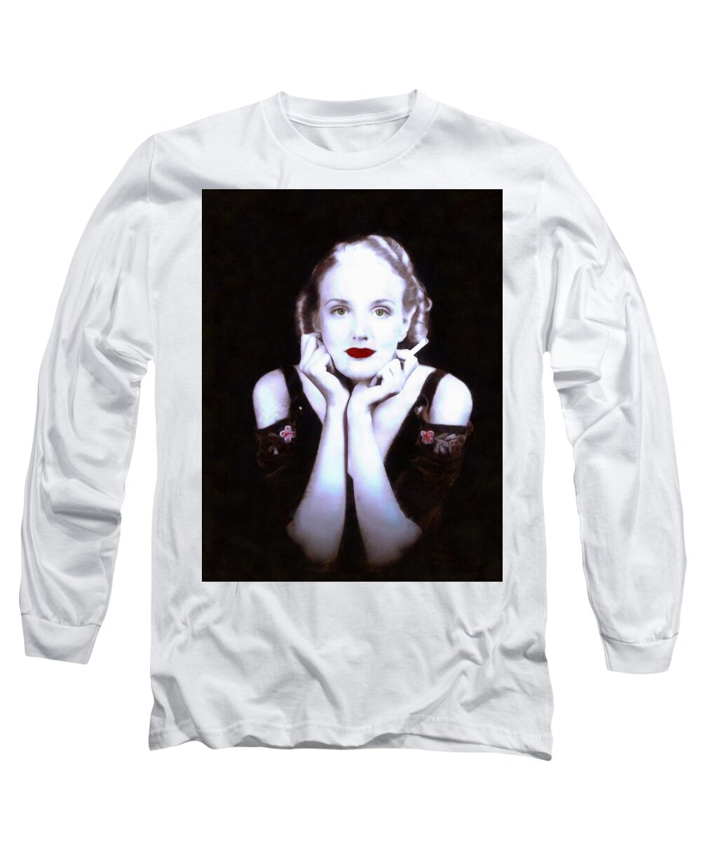 Glamour Girl Long Sleeve T-Shirt featuring the digital art Glamour Girl by Caterina Christakos