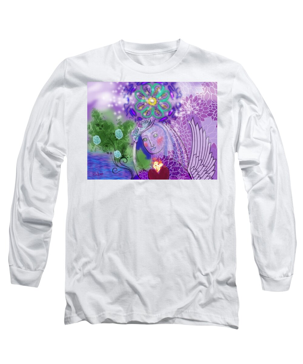 Goddess Long Sleeve T-Shirt featuring the digital art Goddess Within by Serenity Studio Art